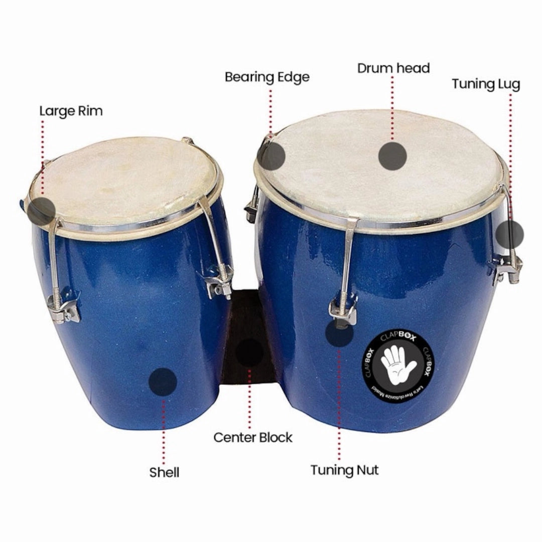 Clapbox Bongo - Blue Goat Skin