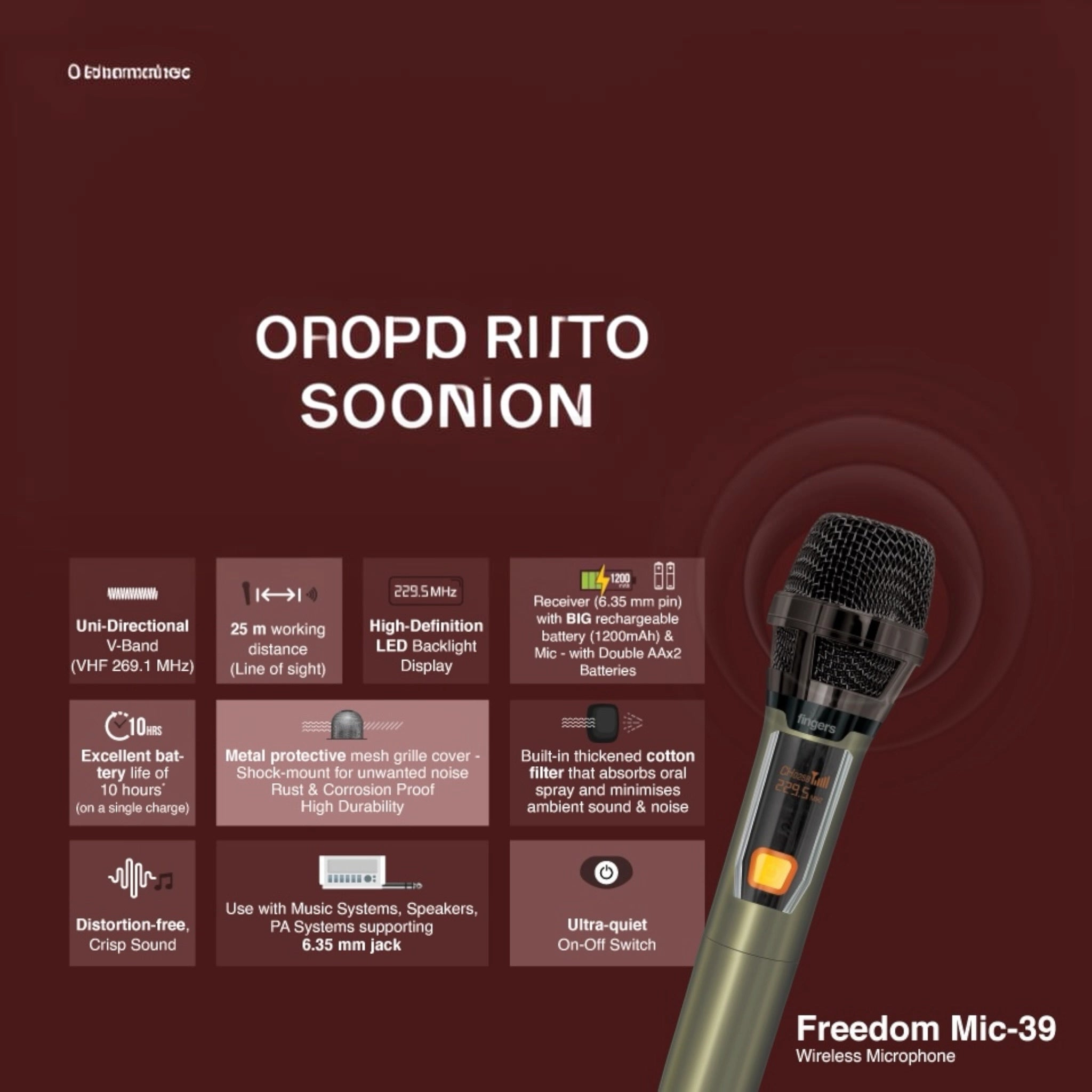 Fingers Freedom Mic-39 Wireless Microphone