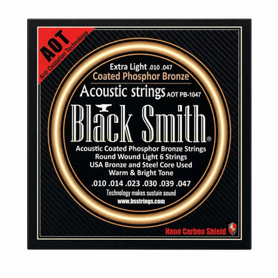Black Smith AOT PB-1047 Coated Phosphor Bronze Acoustic Strings - 10-47