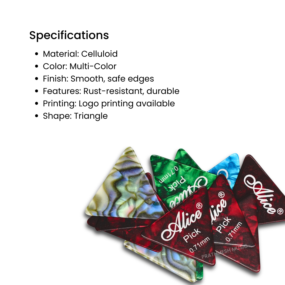 Alice AP-12L Guitar Picks – 0.71 mm (12 pcs)