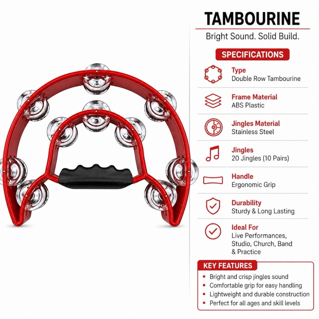 Dadi MT1 Hand Tambourine - Red