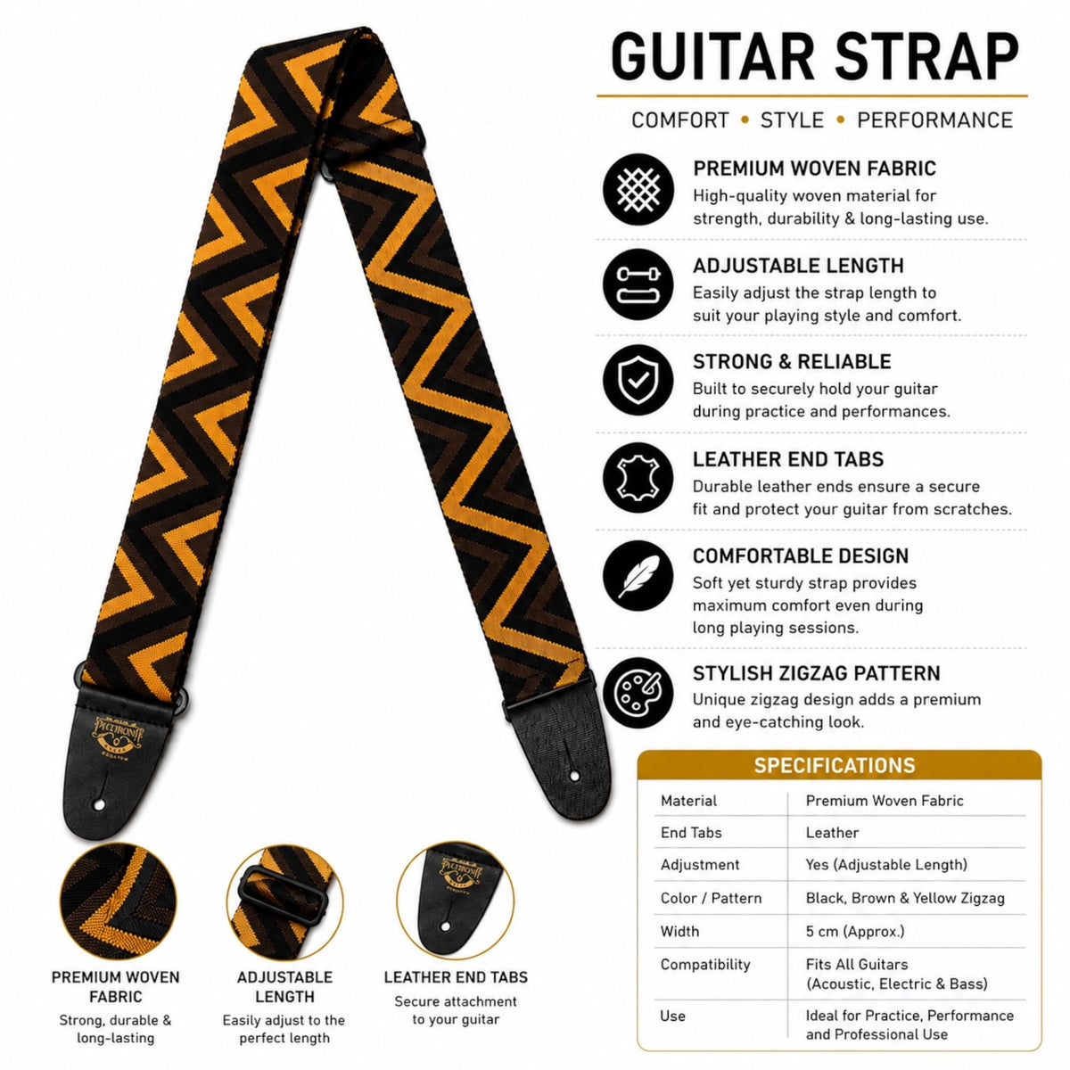RB Nylon XL Designer Guitar Strap