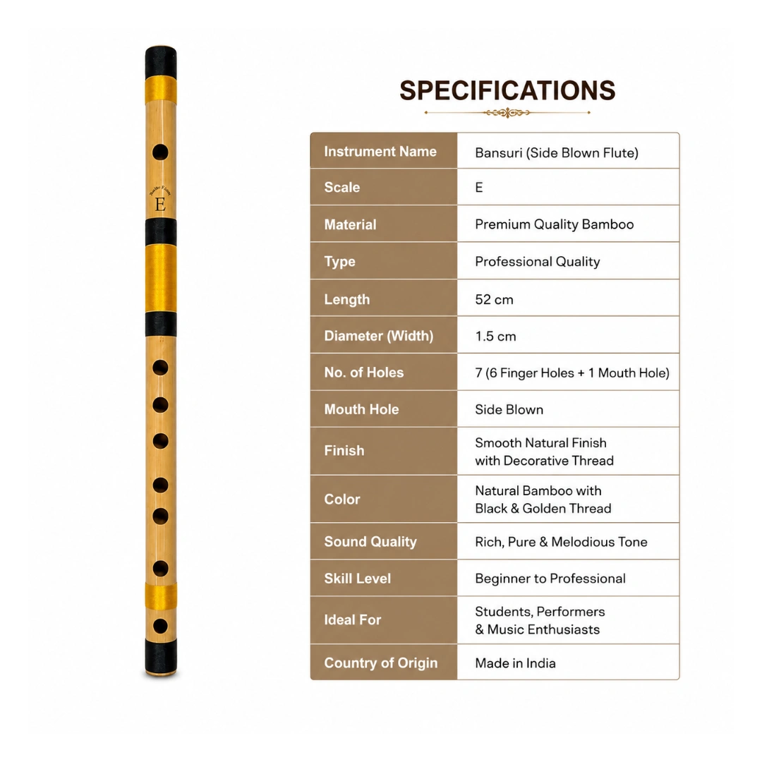 Radhe Bamboo Side E Mid Flute