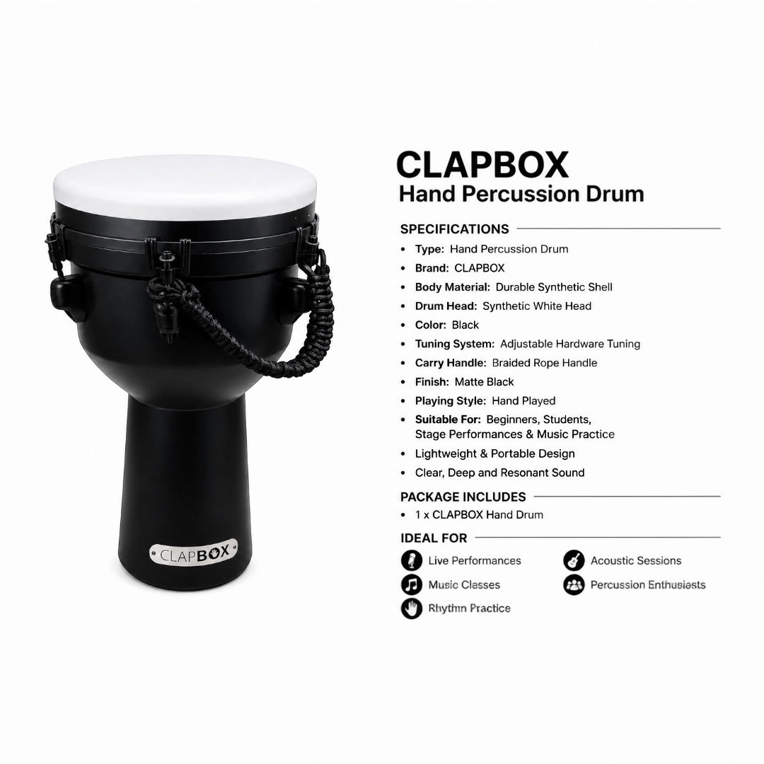 Clapbox Djembe - Nut Black 10"