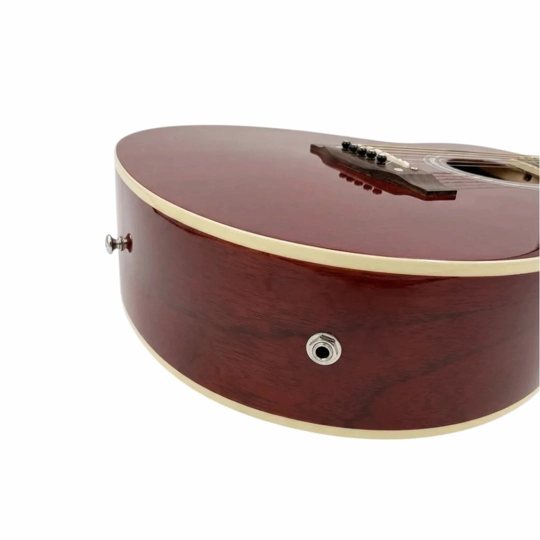 Challenger Apollo-39 Electro-Acoustic Guitar – Cherry Red Burst Gloss
