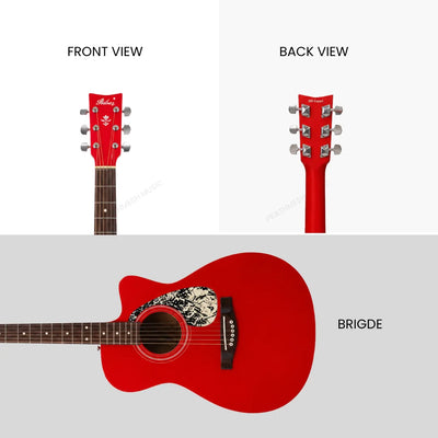 Hobmer 250-CR Export Electro-Acoustic Guitar - Cherry Red