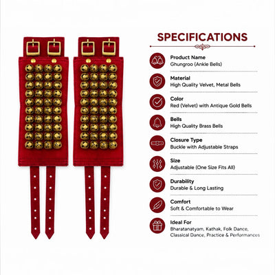 SK Machine Velvet 4-Line Ghungroo - Maroon