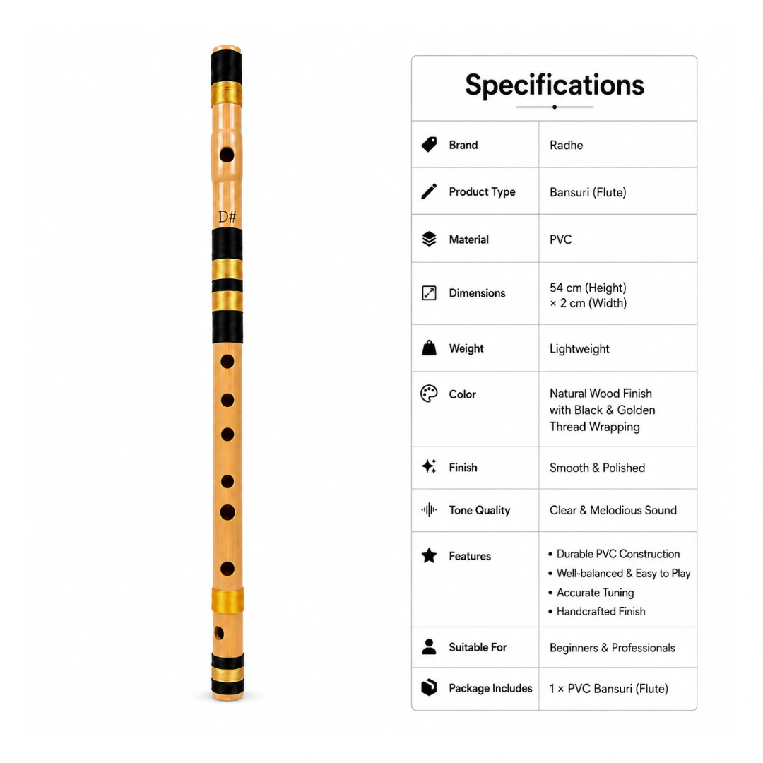 Radhe  PVC Side D# Middle Flute