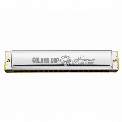Golden Cup 24 Hole C Scale Chromatic Black Hard Case Harmonica