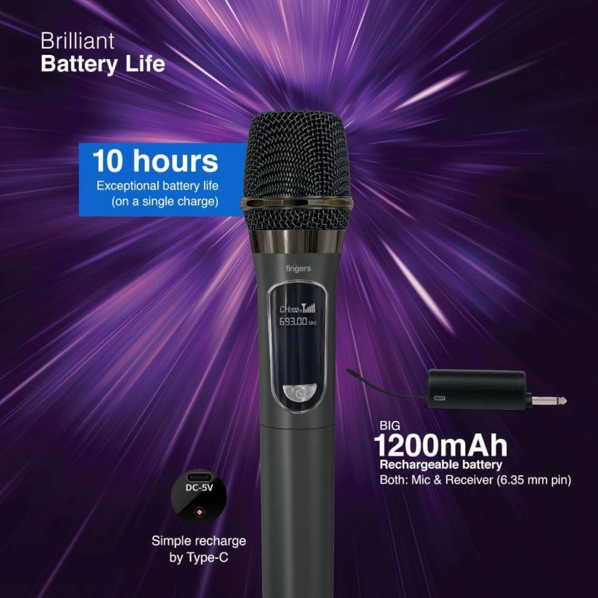 Fingers Freedom Mic-U105 Wireless Microphone