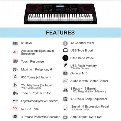 Casio CTX8000IN 61-Key Portable Keyboard