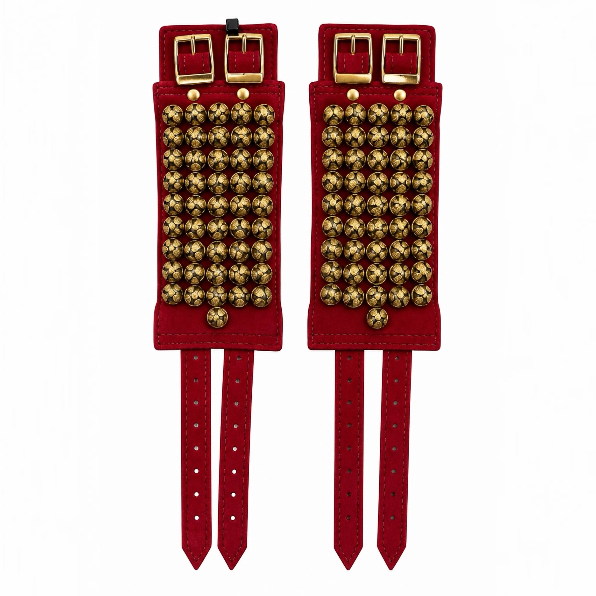 SK Machine Velvet 5-Line Ghungroo - Maroon