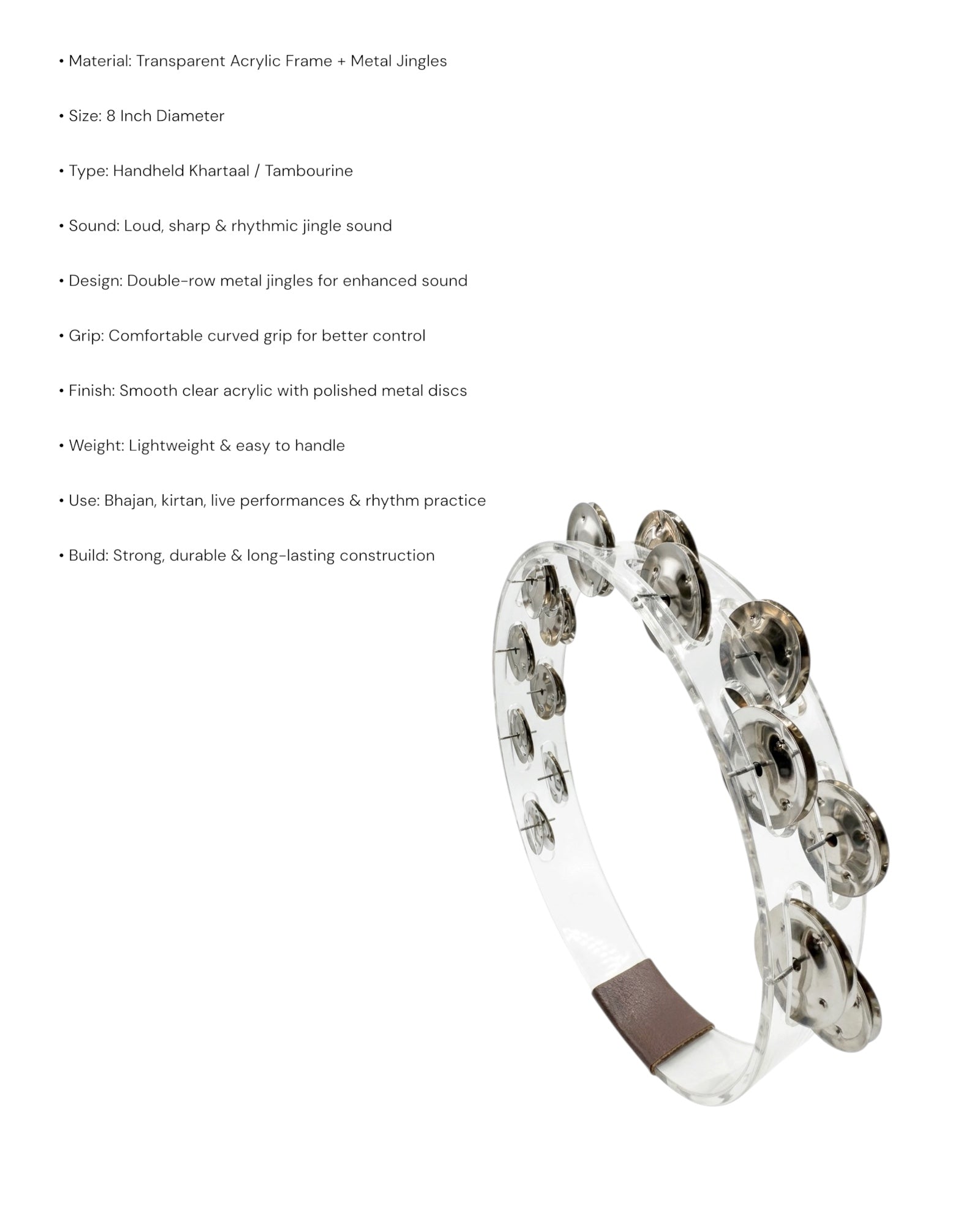 KL Acrylic Tambourine 8"