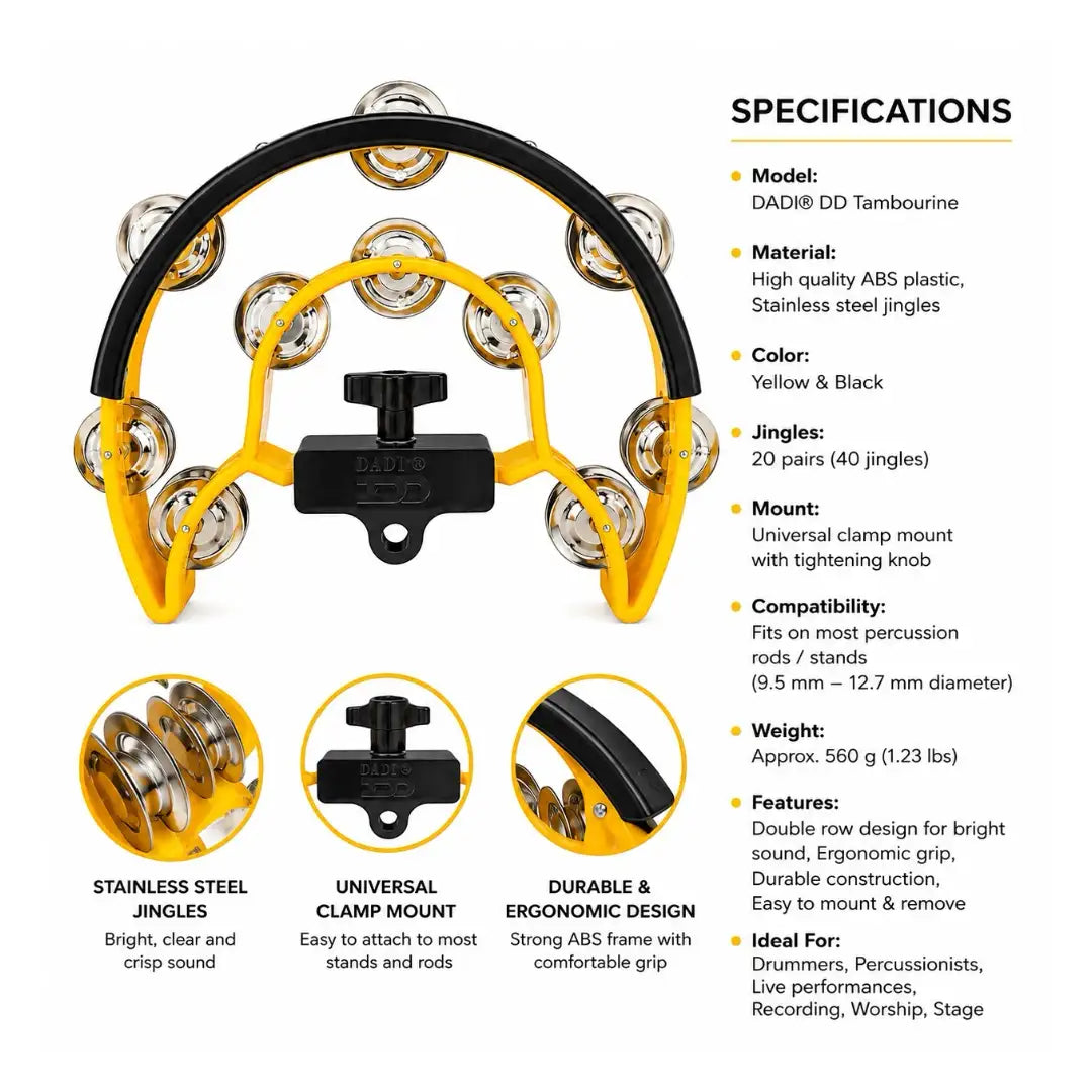 Dadi DT2 Drum Tambourine - Yellow