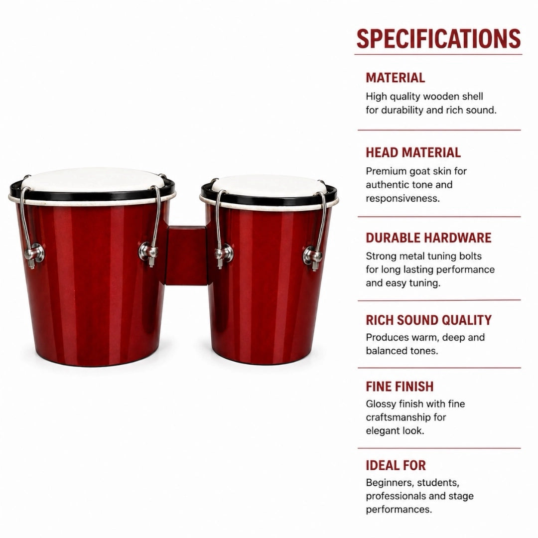 YS Wooden Bongo - Red