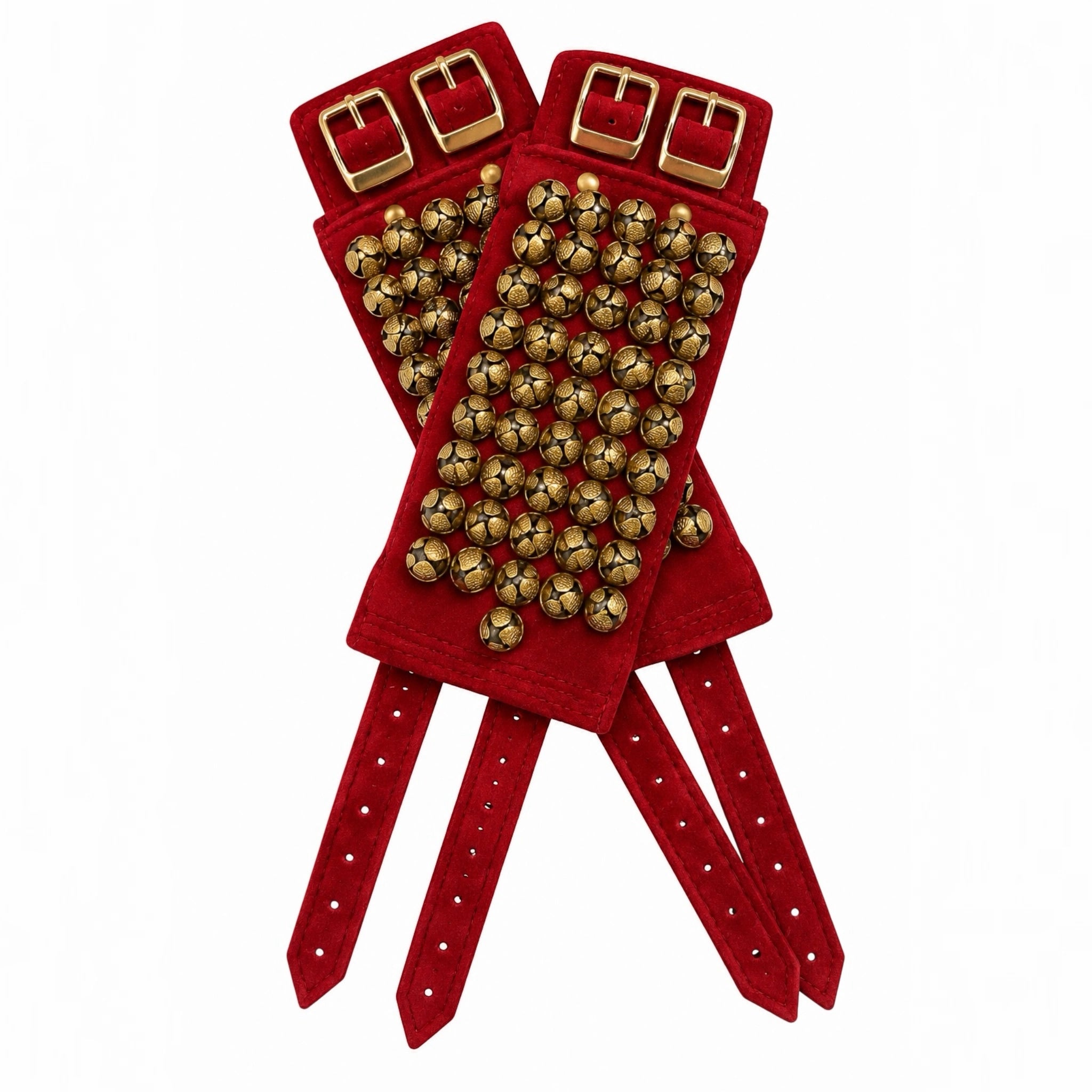 SK Machine Velvet 5-Line Ghungroo - Maroon