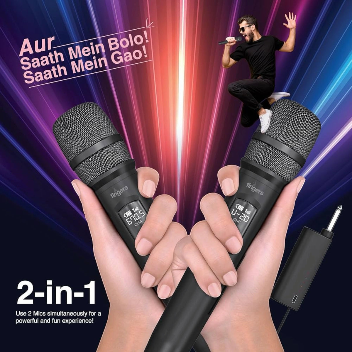 Fingers Freedom Mic-U221 2-in-1 Microphone - 2-Pack