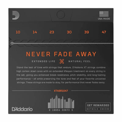 D’Addario XTABR1047 XT 80/20 Bronze Extra Light Acoustic Guitar Strings - 10-47