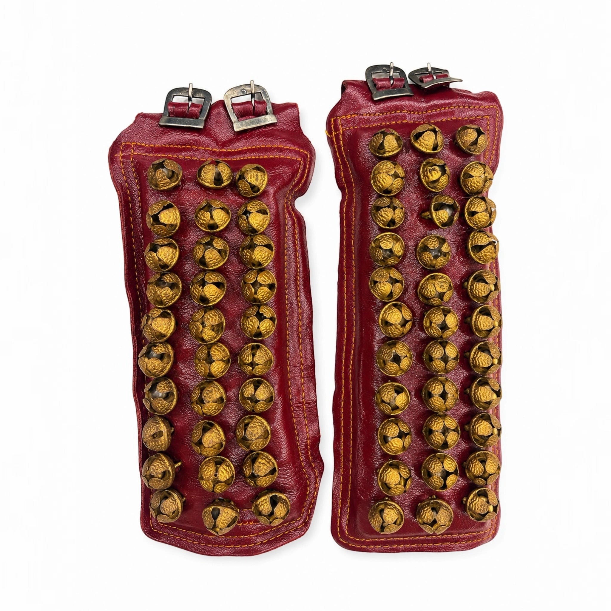 RG Leather 3-Line Ghungroo - Maroon