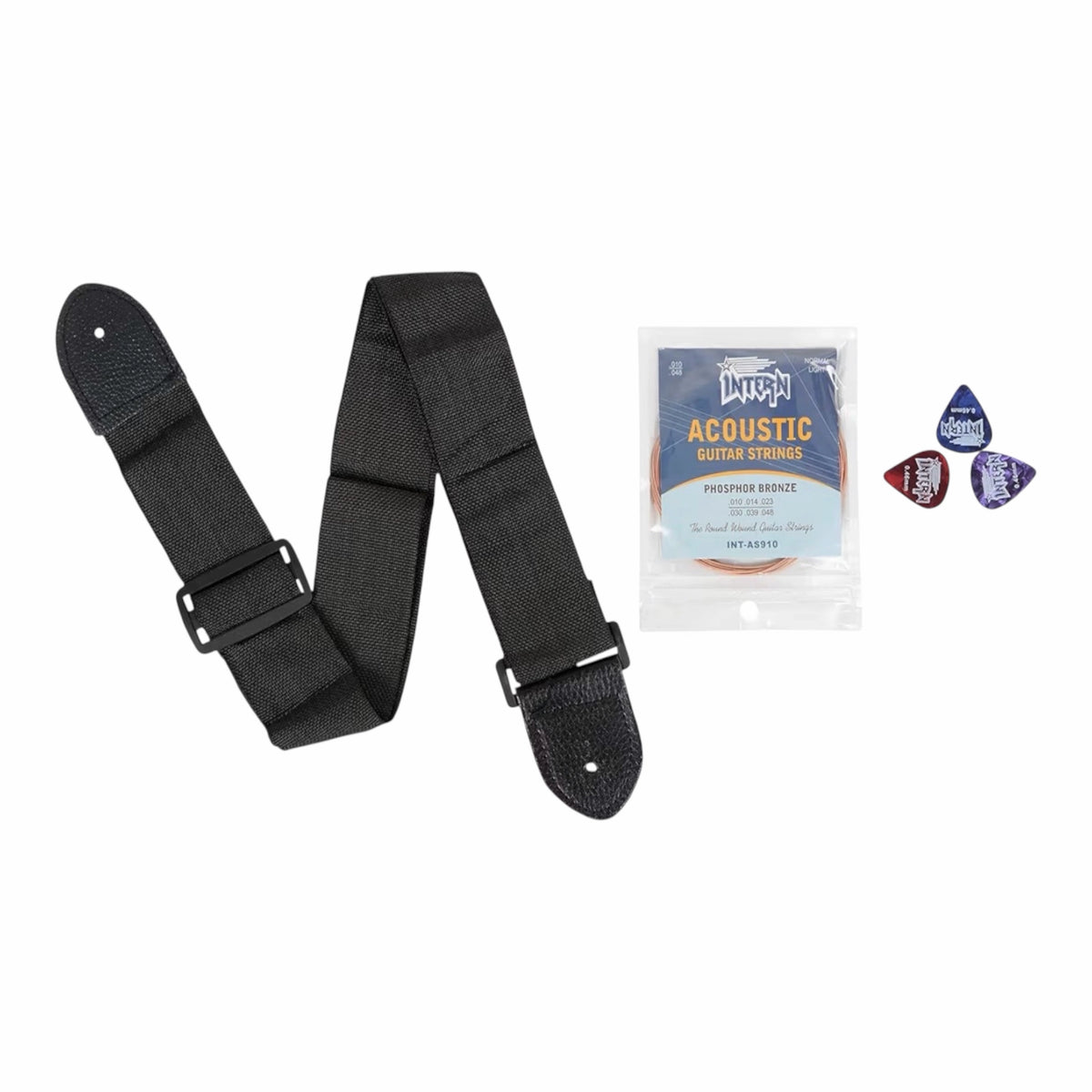 Intern 38C Acoustic Guitar with Bag - Black