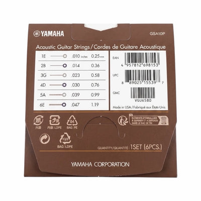 Yamaha GSA10P Acoustic Guitar Strings - .010-.052