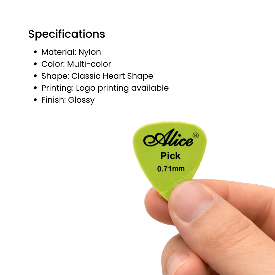 Alice AP-E-12 Nylon Guitar Picks – 0.46 / 0.71 / 0.81 mm (12 pcs)