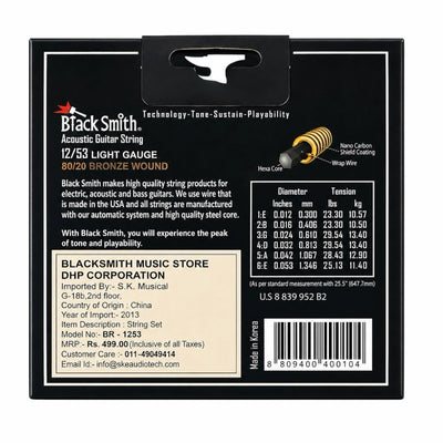 Black Smith BR-1253 80/20 Bronze Acoustic Strings - 12-53