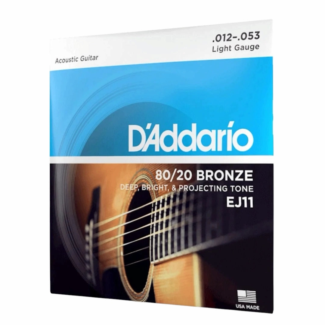 D’Addario EJ11 80/20 Bronze Light Acoustic Guitar Strings - 12-53