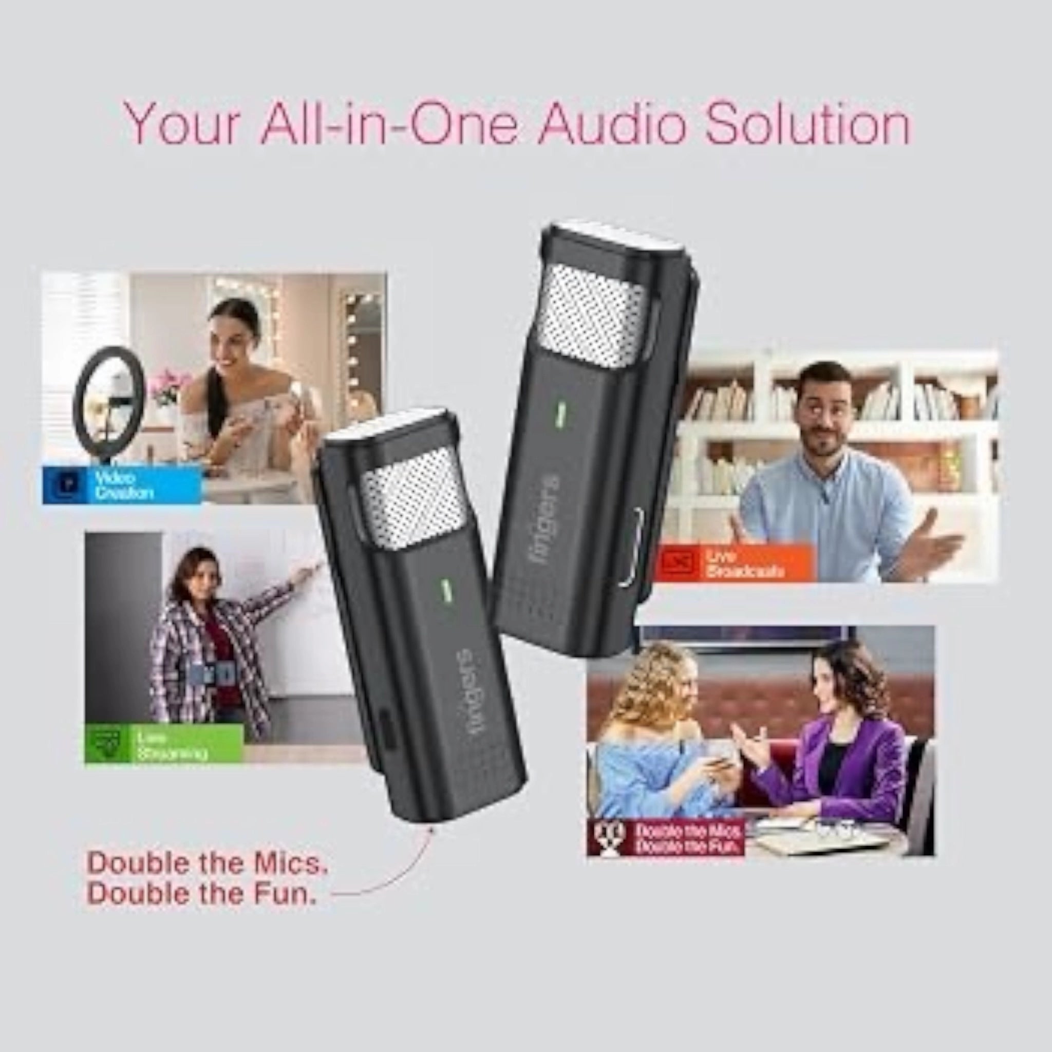 Fingers Duo Lightning Phone Microphone