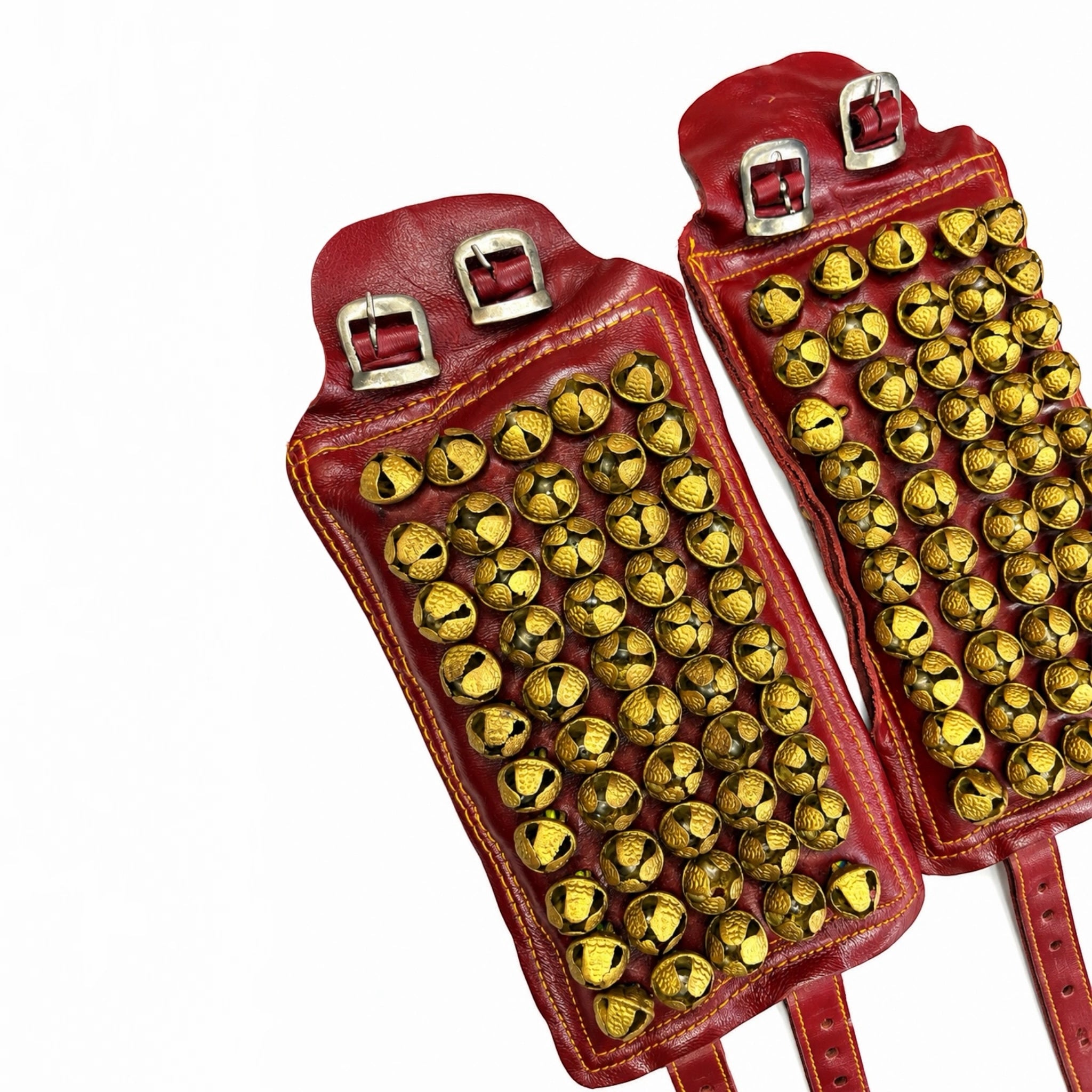 RG Leather 5-Line Ghungroo - Maroon