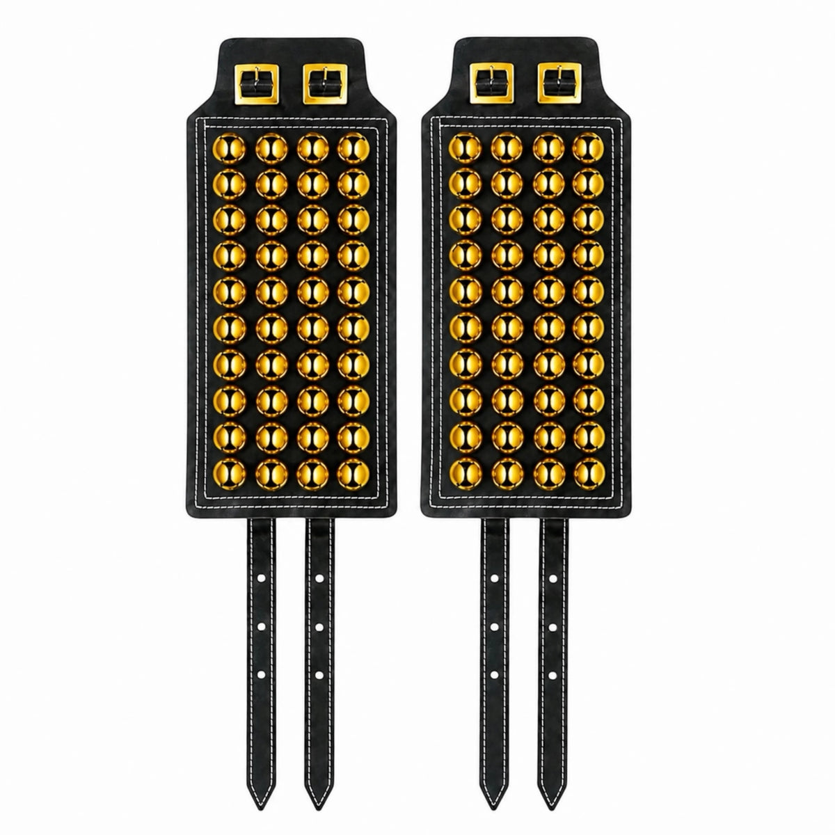 RG Leather 4-Line Ghungroo Pad - Black