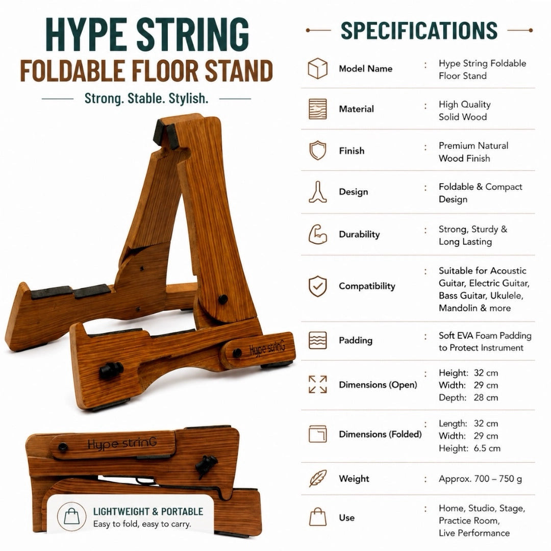 Hype String Guitar Foldable Floor Stand