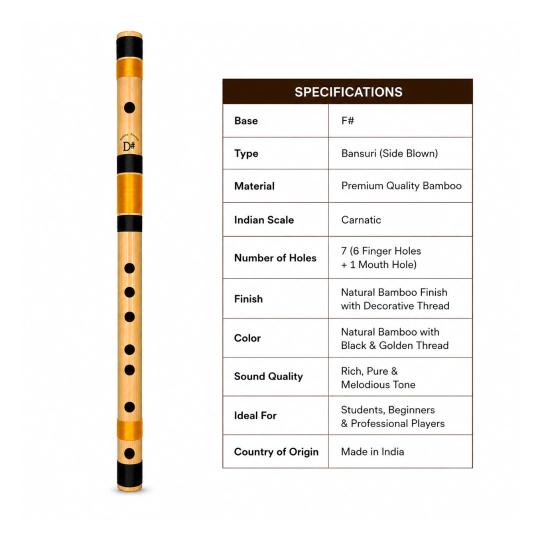 Radhe Bamboo Side D# Mid Flute
