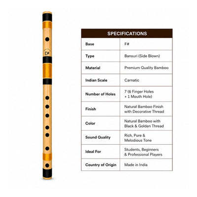 Radhe Bamboo Side D# Mid Flute