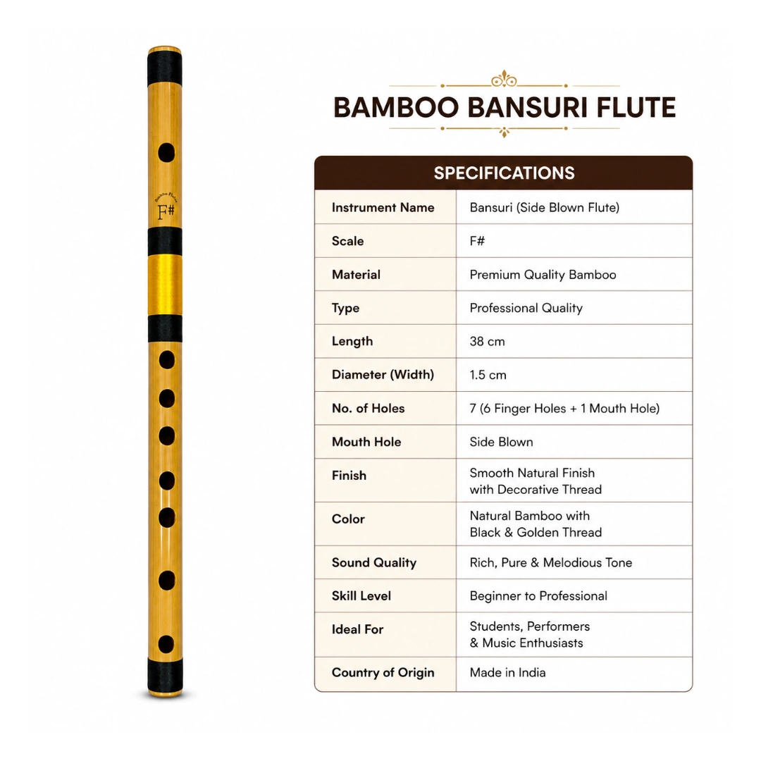 Radhe Bamboo Side F# Mid Flute