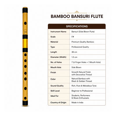 Radhe Bamboo Side F# Mid Flute