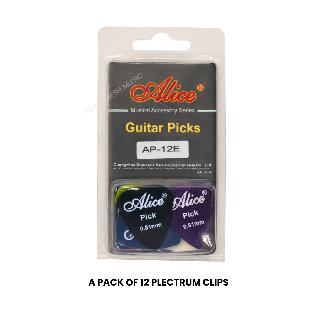 Alice AP-E-12 Nylon Guitar Picks – 0.46 / 0.71 / 0.81 mm (12 pcs)
