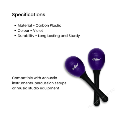 Alice A042SE Handle Egg Shaker - Violet