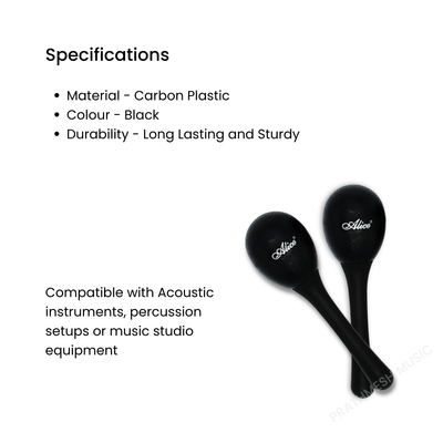 Alice A042SE Handle Egg Shaker – Black