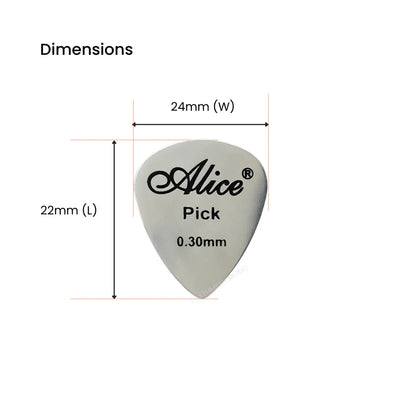 Alice APSTGB2-8 Stainless Steel Plectrum