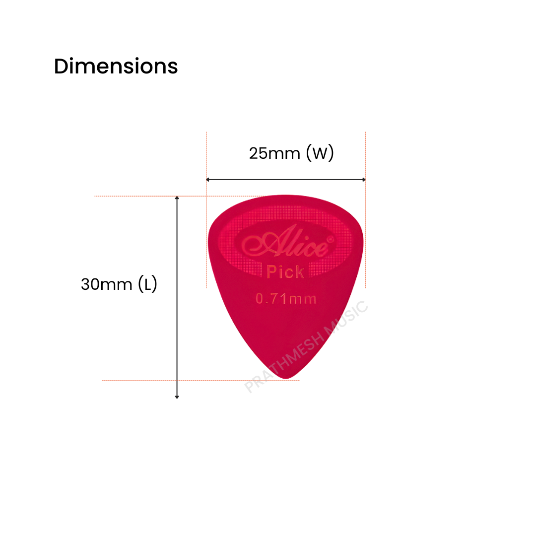 Alice AP-100G Guitar Picks – 0.58 / 0.71 / 0.81 mm (100 Pcs)