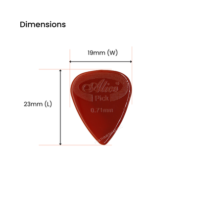Alice AP-12G Nylon Guitar Picks - 0.71 mm (12 pcs)
