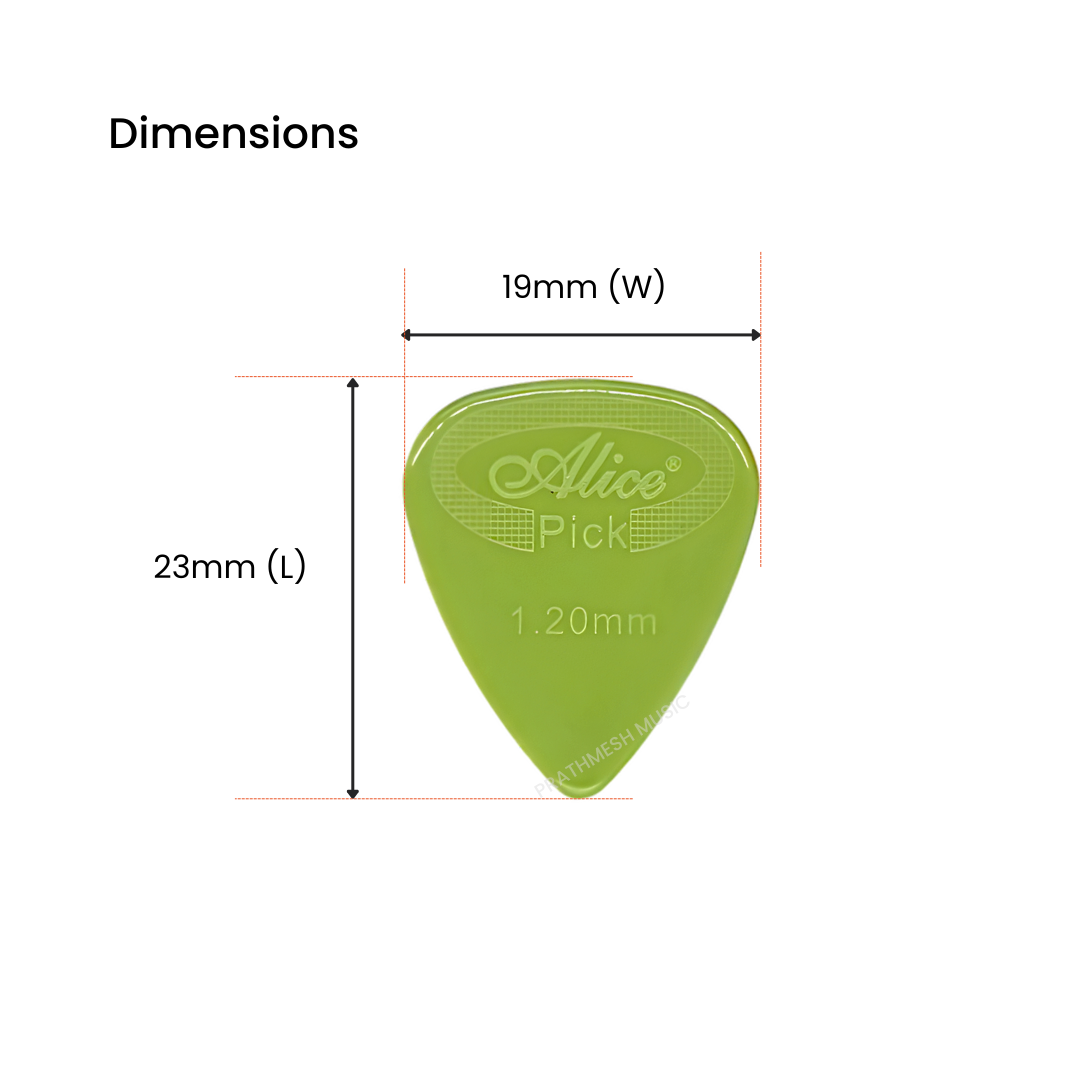 Alice AP-12G Nylon Guitar Picks – 1.20 mm (12 pcs)