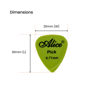 Alice AP-E-12 Nylon Guitar Picks - 0.46 / 0.71 / 0.81 mm (12 pcs)