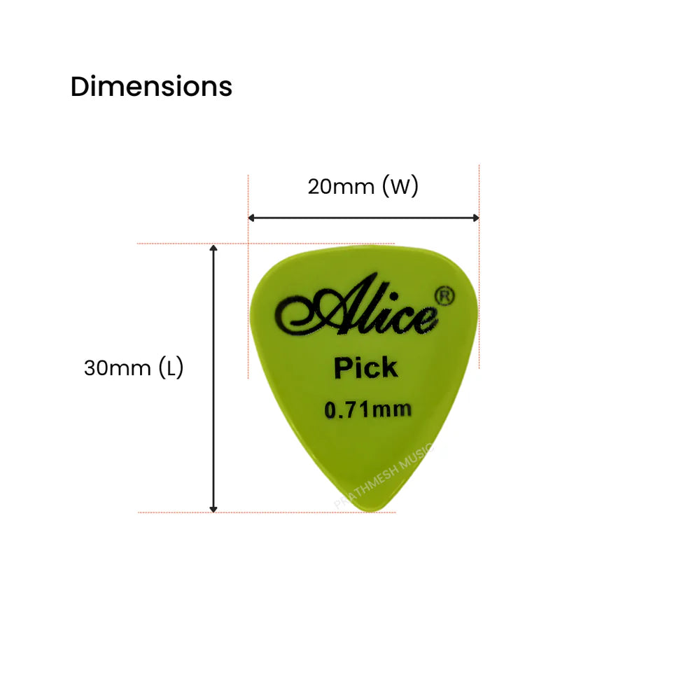 Alice AP-E-12 Nylon Guitar Picks - 0.46 / 0.71 / 0.81 mm (12 pcs)