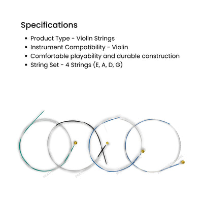 Alice A703 Violin Strings - Steel Core Alloy Wound - Medium Tension