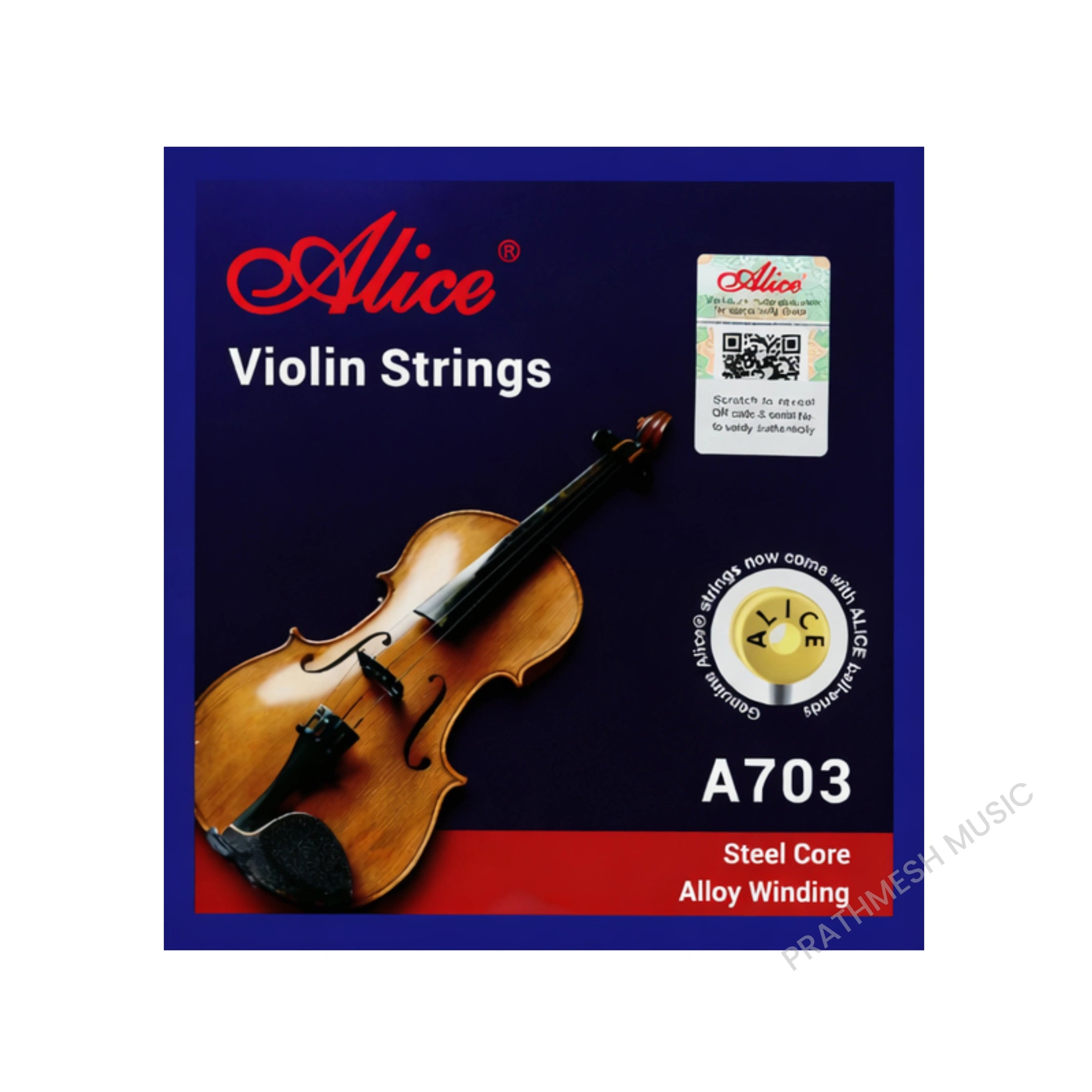 Alice A703 Violin Strings - Steel Core Alloy Wound - Medium Tension