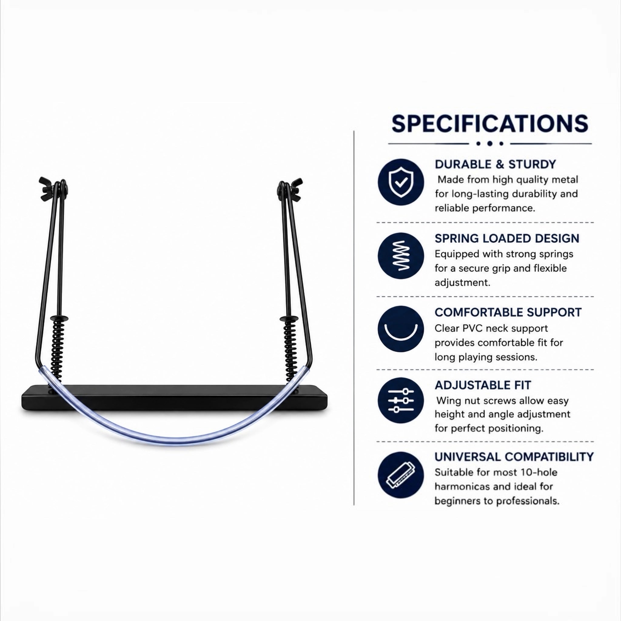 Dadi HH001 Adjustable Harmonica Holder - Black