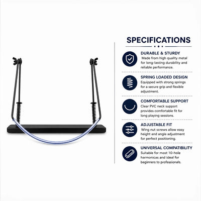 Dadi HH001 Adjustable Harmonica Holder - Black