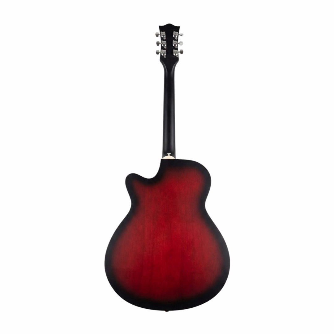 Challenger Apollo-39 Electro-Acoustic Guitar – Matte Cherry Red Burst